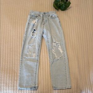 Forever 21 Light Blue Distressed Jeans